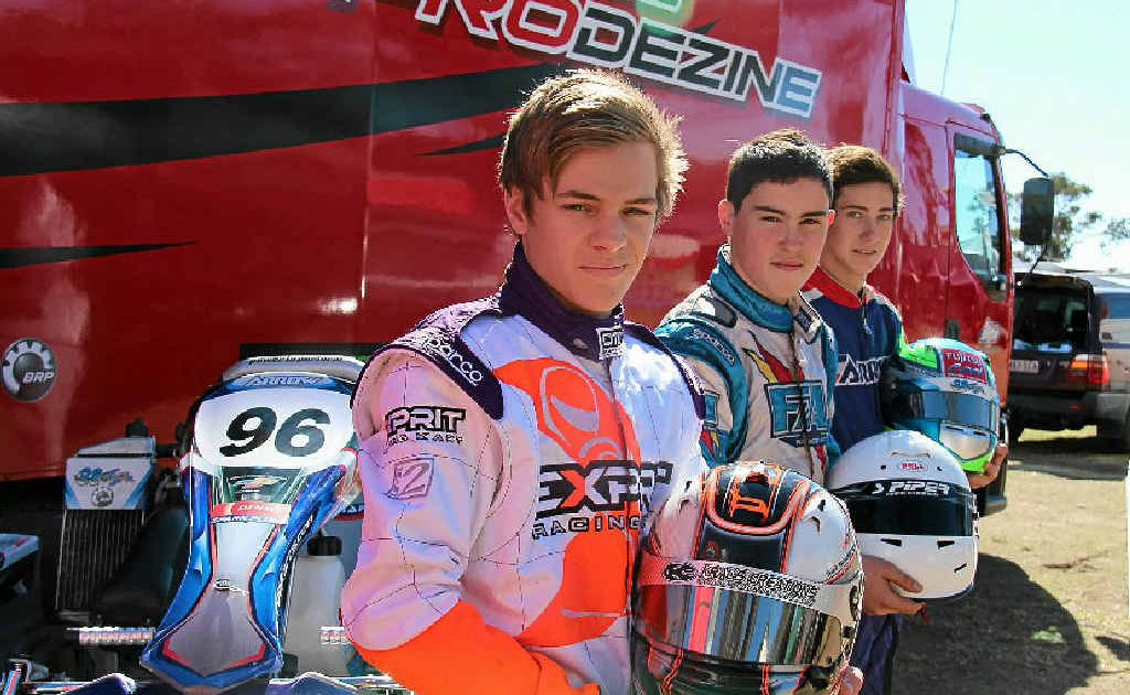 The top three junior racers in the Rotax Pro Tour Karting competition Joseph Burton-Harris, Thomas Randle and Liam McLellan will take to the track at Sandy Creek Raceway for the final round. The top three junior racers in the Rotax Pro Tour Karting competition Joseph Burton-Harris, Thomas Randle and Liam McLellan will take to the track at Sandy Creek Raceway for the final round.